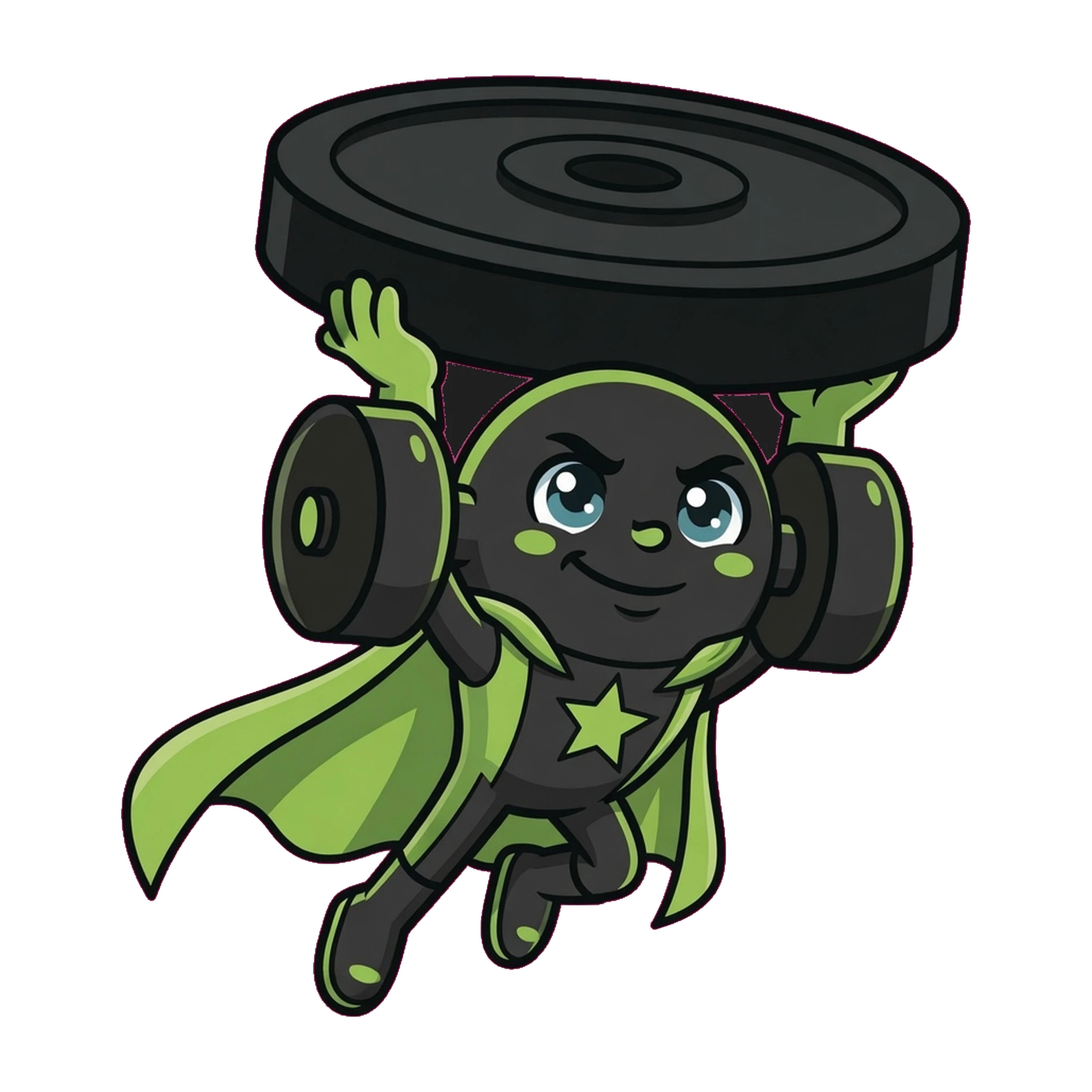 FitSync mascot hoisting a plate in celebration